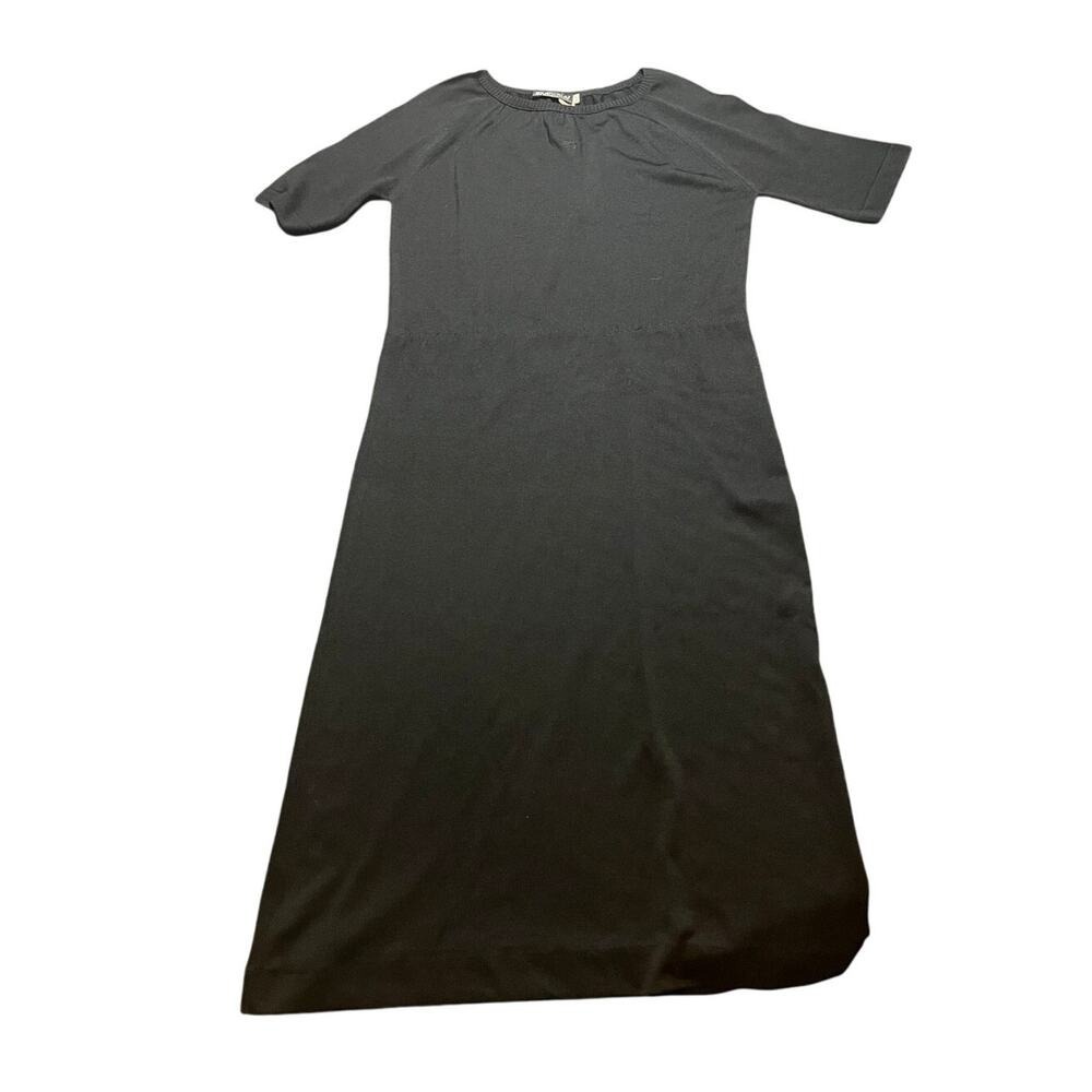 Givenchy Sport Knit Dress Womens Size 12 Black Vintage Short Sleeve Midi